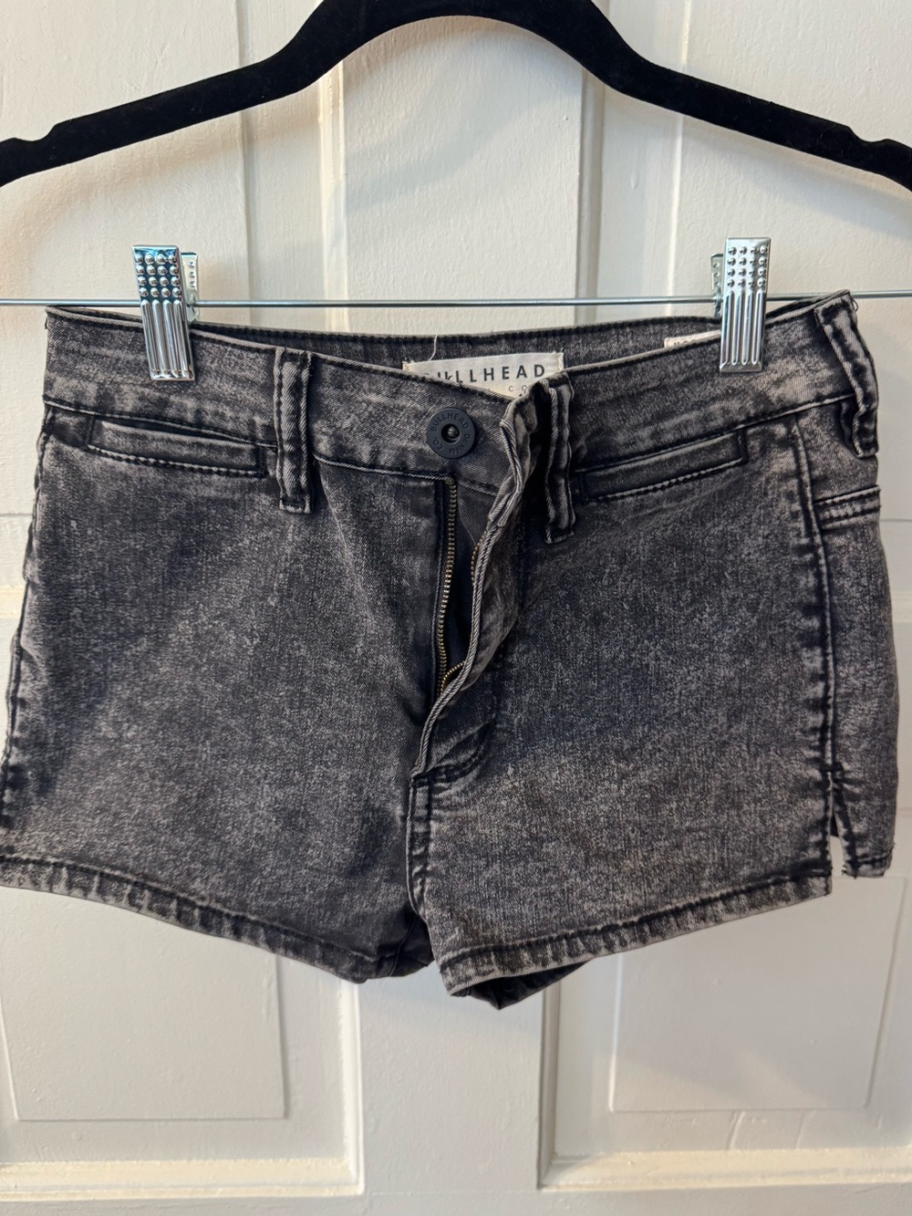 Black Washed Denim Women's Hot Shorts